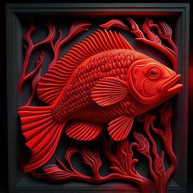 3D модель Помилкові червоні неонові рибки (STL)